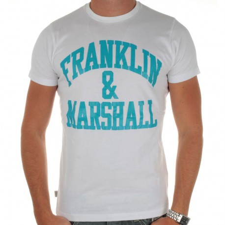 Tee Shirt Franklin Marshall TSMC018 Blanc/Bleu