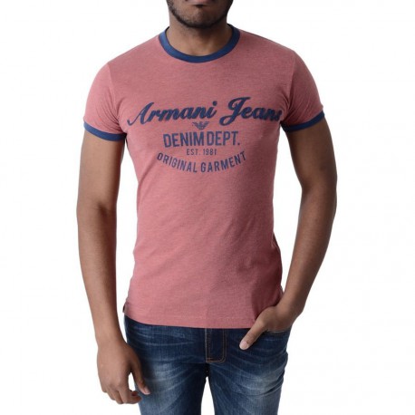 Tee Shirt Armani Jeans T6H28 Rouge