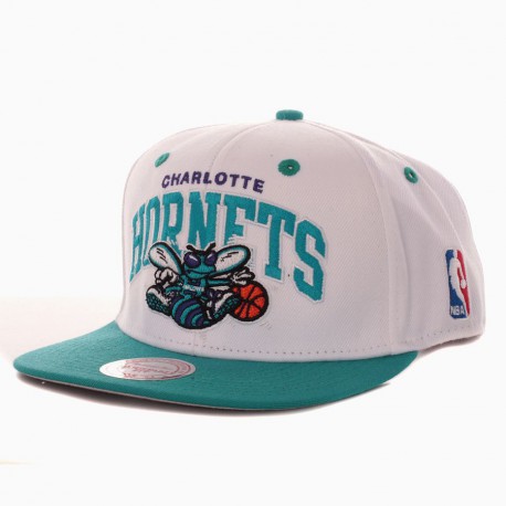 Casquette Mitchell And Ness Hornets MTC 2 Tone Blanche