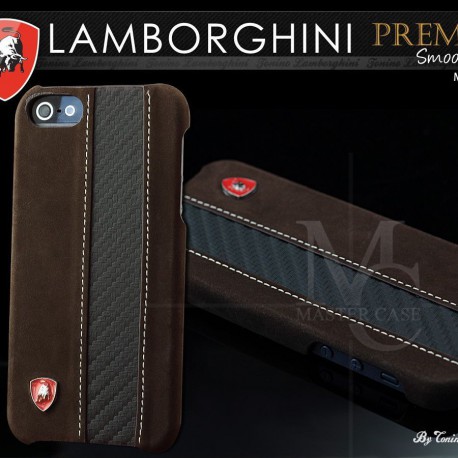 EXCLUSIF-Coque iPhone 5 Lamborghini Smooth Leather-Marron