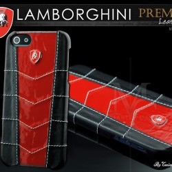 EXCLUSIF-Coque iPhone 5 Lamborghini Leather Glossy-Rouge