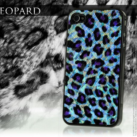 Coque iPhone 4 Silver Leopard-Violet